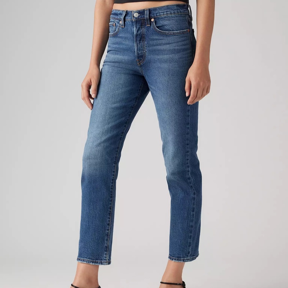 levi's wedgie straight jean mid/dark wash